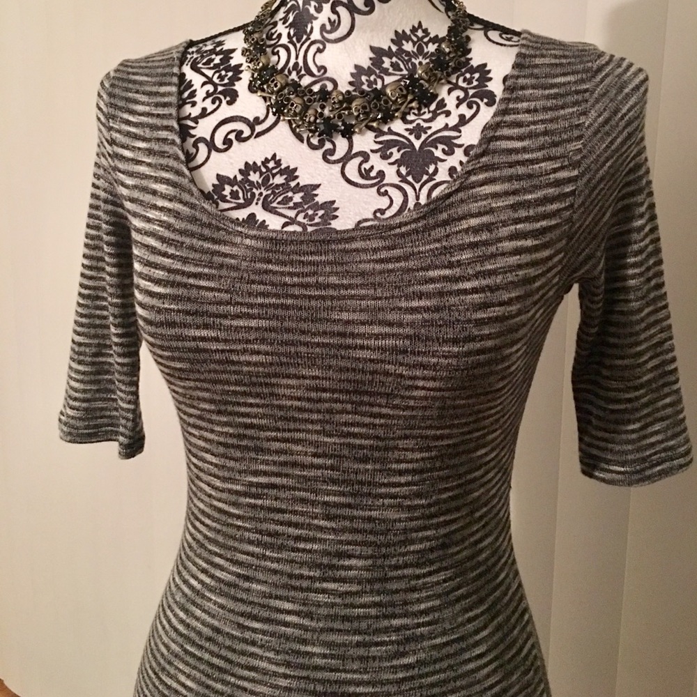 3/4 sleeve black & white mini dress - Picture 7 of 7